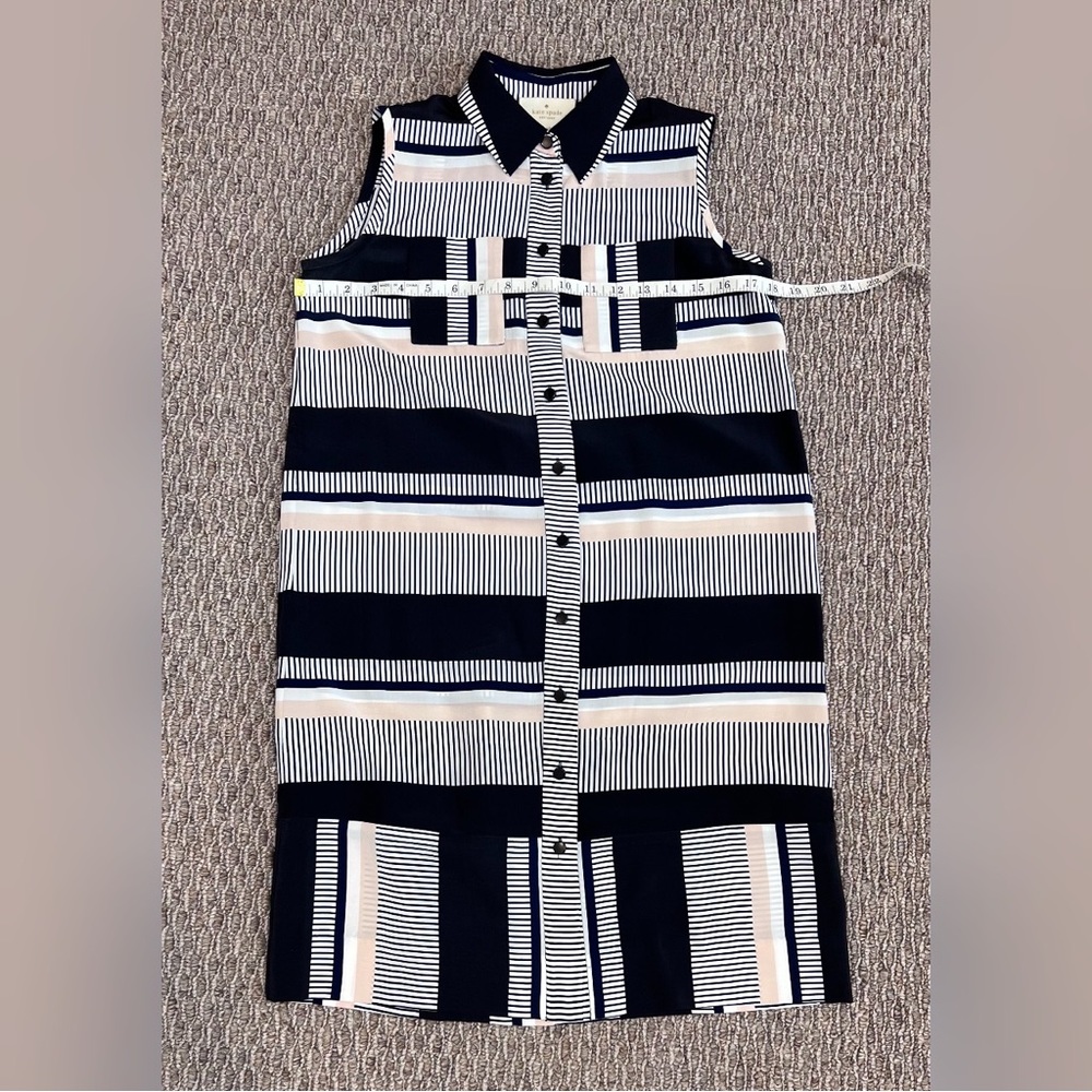 Kate Spade Bay Stripe Silk Shirtdress - Picture 3 of 5